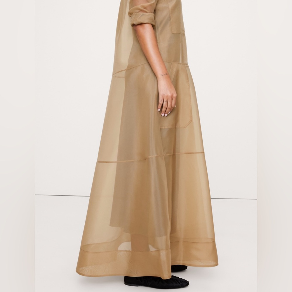NWT! Banana Republic Organza Maxi Shirt Dress - Size Medium - Picture 3 of 10